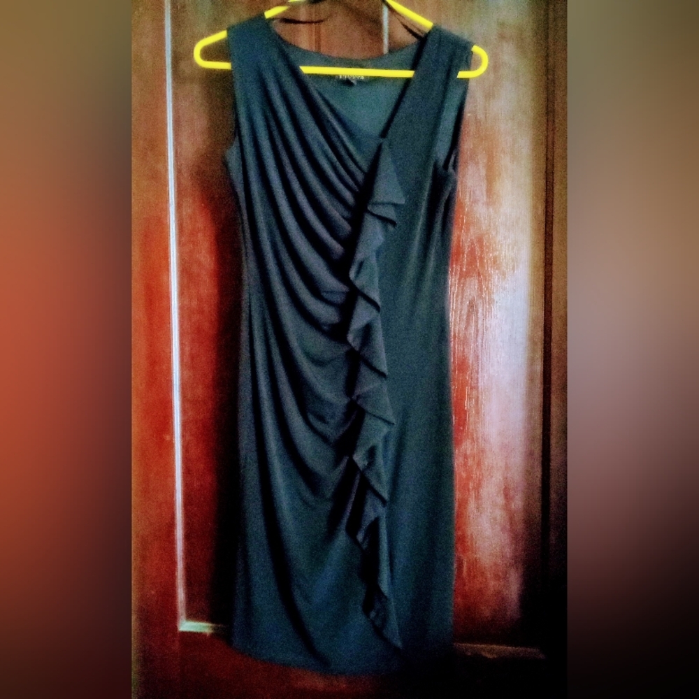 Little Black Dress...Enfocus Studio Black Ruched Sheath Dress
